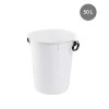Conteneur Sans Couvercle Blanc Plastique 52,5 Cm 50 L Fond Plein Parois Pleines Gilac