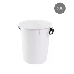 Conteneur Sans Couvercle Blanc Plastique 52,5 Cm 50 L Fond Plein Parois Pleines Gilac