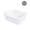 Bac Profond Sans Couvercle Blanc Plastique 54x44x20 Cm 30 L Fond Plein Parois Pleines Gilac