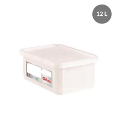 Bac Gerbable Avec Couvercle Blanc Plastique 40x30x18 Cm 12 L Fond Plein Parois Pleines Gilac