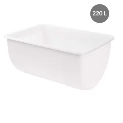 Patière Sans Couvercle Blanc Plastique 93x67x51,1 Cm 220 L Fond Plein Parois Pleines Gilac