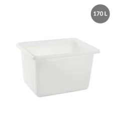 Bac Profond Sans Couvercle Blanc Plastique 83x62,5x51,5 Cm 170 L Fond Plein Parois Pleines Gilac