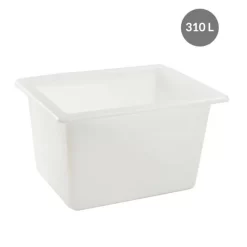 Bac Profond Sans Couvercle Blanc Plastique 103x80x60,5 Cm 310 L Fond Plein Parois Pleines Gilac