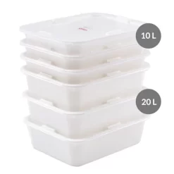 Bac à Diviseuse Sans Couvercle Blanc Plastique 53x41x14 Cm 20 L Fond Plein Parois Pleines Gilac -Ustensiles De Cuisine Boutique 1302 g155321 g155421 g155521 5 web image dc31