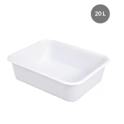 Bac à Diviseuse Sans Couvercle Blanc Plastique 53x41x14 Cm 20 L Fond Plein Parois Pleines Gilac