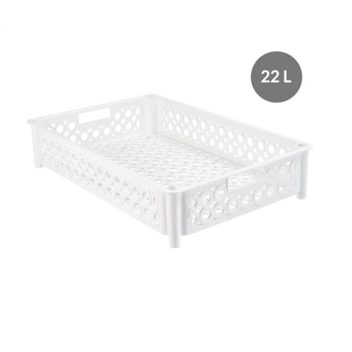 Caisse Ajourée Emboîtable Empilable Sans Couvercle Blanc Plastique 59x38,5x12 Cm 22 L Fond Ajouré Parois Ajourées Gilac 1 Caisse Ajourée Emboîtable Empilable Sans Couvercle Blanc Plastique 59x38,5x12 Cm 22 L Fond Ajouré Parois Ajourées Gilac