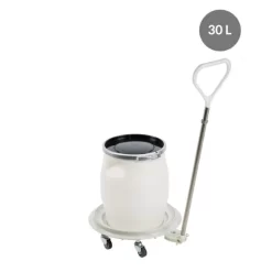 Fût Avec Couvercle Avec Couvercle Blanc Plastique Ø 49,2 Cm 43 Cm 30 L Fond Plein Parois Pleines Gilac -Ustensiles De Cuisine Boutique 1302 g170214 g170428 g173421 1 web image 00ff