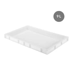 Bac à Pâtons Sans Couvercle Blanc Plastique 60x40x5,5 Cm 9 L Fond Plein Parois Pleines Gilac