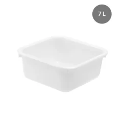 Cuvette Sans Couvercle Blanc Plastique 30x30x13 Cm 7 L Fond Plein Parois Pleines Gilac