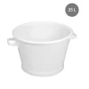 Baquet Sans Couvercle Blanc Plastique 55x47,5x31,5 Cm 35 L Fond Plein Parois Pleines Gilac
