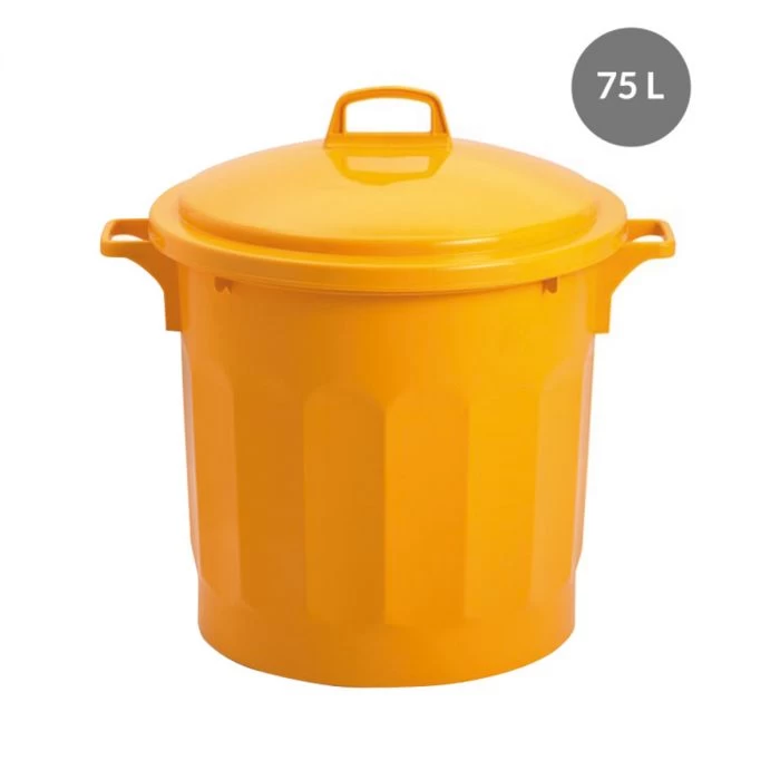 Conteneur Sans Couvercle Jaune Plastique Ø 54 Cm 67x54x48,5 Cm 75 L Fond Plein Parois Pleines Gilac 2 Conteneur Sans Couvercle Jaune Plastique Ø 54 Cm 67x54x48,5 Cm 75 L Fond Plein Parois Pleines Gilac – Image 2