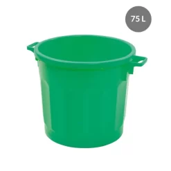 Conteneur Sans Couvercle Vert Plastique Ø 54 Cm 67x54x48,5 Cm 75 L Fond Plein Parois Pleines Gilac