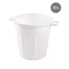 Conteneur Sans Couvercle Blanc Plastique Ø 45 Cm 60x47,5x46,5 Cm 50 L Fond Plein Parois Pleines Gilac