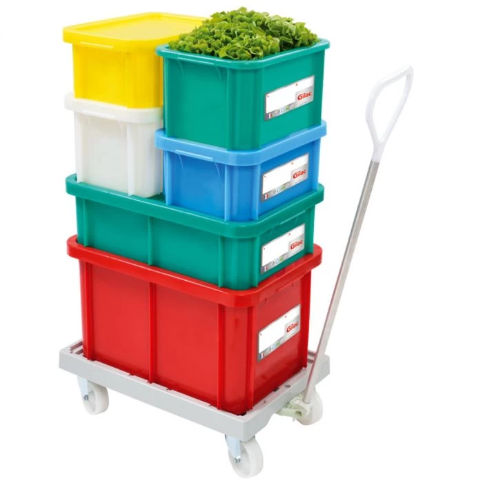 Bac Gerbable Avec Couvercle Jaune Plastique 40x30x18 Cm 12 L Fond Plein Parois Pleines Gilac – Image 3