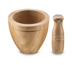 Mortier Avec Pilon Bois Bambou Ø 12,5 Cm 13 Cm Deglon