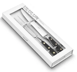 Coffret De 2 Couteaux 22 Cm Inox Bois Unie Grand Chef Deglon