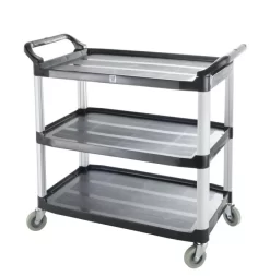 Chariot De Service Plastique Noir 3 Niveaux 102,2x50,5x96 Cm 90 Kg Pro.cooker
