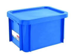 Bac Avec Couvercle Avec Couvercle Bleu Plastique 40x30x23,5 Cm 15 L Fond Plein Parois Pleines Gilactiv