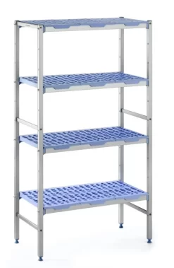 Rayonnage 4 Niveaux Aluminium Anodisé 99,2 Cm X 175 Cm 150 Kg 4 étagères Tournus