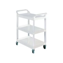 Chariot De Service Plastique Blanc 3 Niveaux 85,4x47,3x95 Cm 90 Kg Rubbermaid