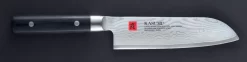 Couteau Santoku 18 Cm Acier Bois Compressé Unie Damas Kasumi