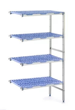 Rayonnage Additionnel 4 Niveaux Aluminium Anodisé 155,3 Cm X 175 Cm 150 Kg 4 étagères Tournus