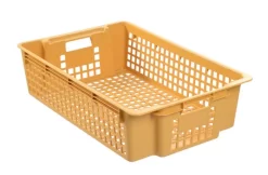 Caisse Plastique Beige 60x38x15,5 Cm 28 L Sans Couvercle Gilac