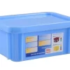 Bac Gerbable Avec Couvercle Bleu Plastique 40x30x23,5 Cm 15 L Fond Plein Parois Pleines Gilac