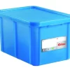 Bac Gerbable Avec Couvercle Bleu Plastique 60x40x33 Cm 55 L Fond Plein Parois Pleines Gilac