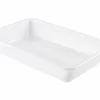 Bac Plat Avec Couvercle Avec Couvercle Blanc Plastique 43,7x28,5x7,5 Cm 5 L Fond Plein Parois Pleines Gilac