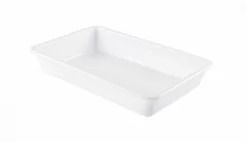 Bac Plat Avec Couvercle Avec Couvercle Blanc Plastique 43,7x28,5x7,5 Cm 5 L Fond Plein Parois Pleines Gilac