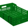 Caisse Ajourée Recyclée Vert Plastique 60x40x13,5 Cm 25 L Fond Ajouré Parois Ajourées Gilac