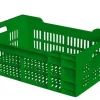 Caisse Ajourée Recyclée Vert Plastique 60x40x20 Cm 40 L Fond Ajouré Parois Ajourées Gilac