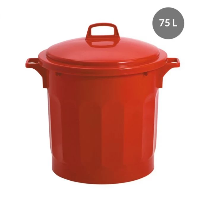 Poubelle Plastique 75 L Rouge Gilac 2 Poubelle Plastique 75 L Rouge Gilac – Image 2