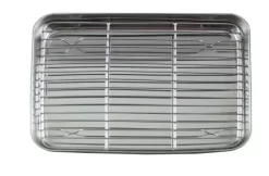 Plateau à Dresser Avec Grille Inox 26x18,5x2 Cm Pro.cooker