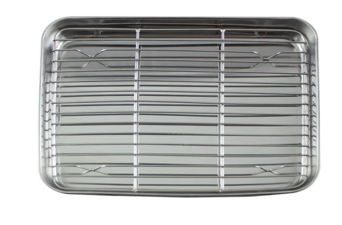 Plateau à Dresser Avec Grille Inox 26x18,5x2 Cm Pro.cooker 1 Plateau à Dresser Avec Grille Inox 26x18,5x2 Cm Pro.cooker