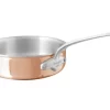 Sauteuse Droite Cuivre Inox 18/10 Sans Revêtement Sans Couvercle Ø 20 Cm 6 Cm 1,8 L M'6s Mauviel