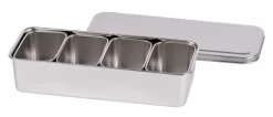 Bac 4 Mini Boites Japonaises Inox 28,1x11,8x6,3 Cm Avec Couvercle L.tellier